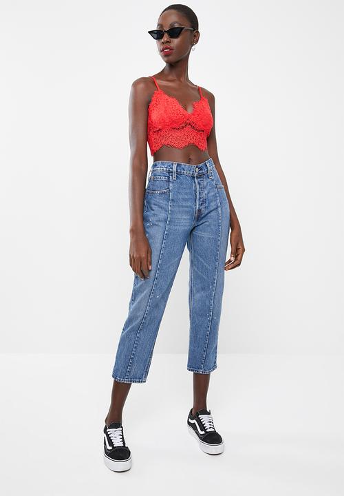Missguided - Core corded lace bralet - red