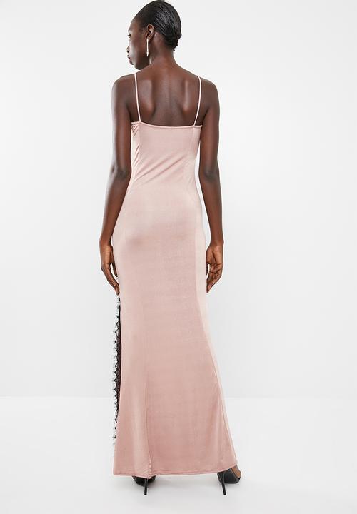 Missguided - Eyelash lace trim maxi dress - pink