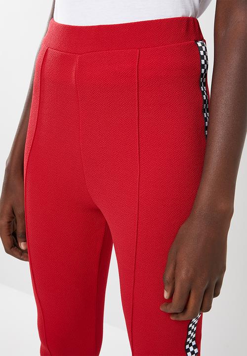 Missguided - Side panel cigarette trousers - red