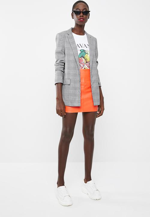 Missguided - Faux leather mini skirt - orange