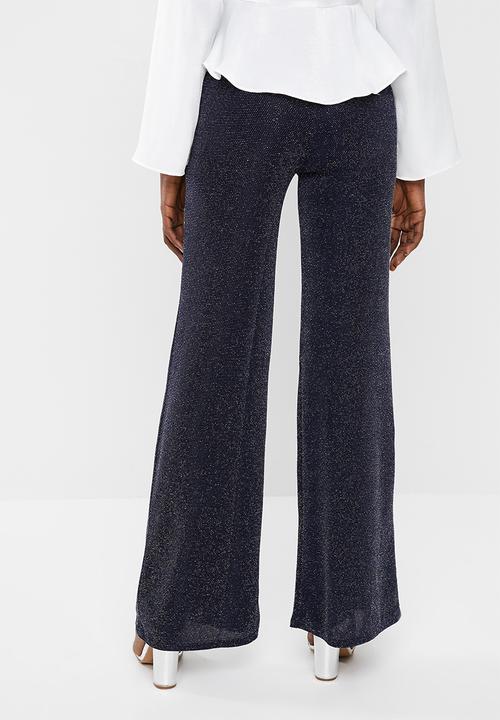 Missguided - Glitter co-ord wide leg trouser - navy