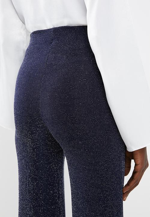Missguided - Glitter co-ord wide leg trouser - navy