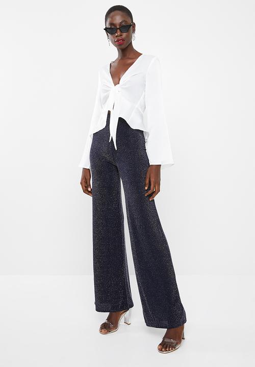 Missguided - Flute sleeve blouse peplum - white