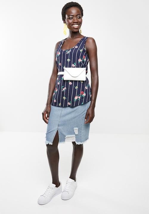 Revenge - Stripe detail top - navy