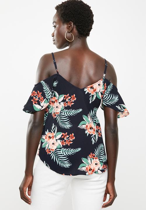 Revenge - Cold shoulder top - navy