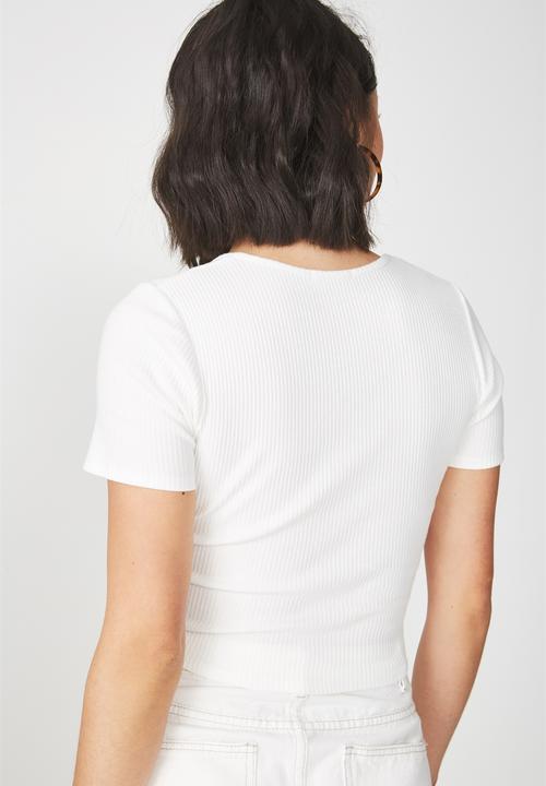 Cotton On - Skyla henley short sleeve top - white 