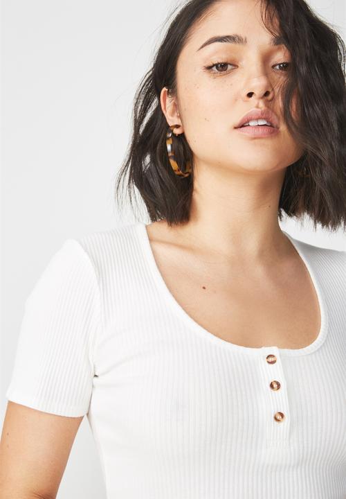 Cotton On - Skyla henley short sleeve top - white 