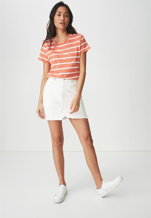 Cotton On - The crew T-shirt - orange and white