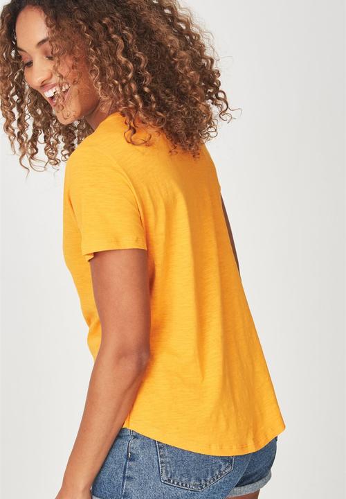 Cotton On - The deep v top -  orange 