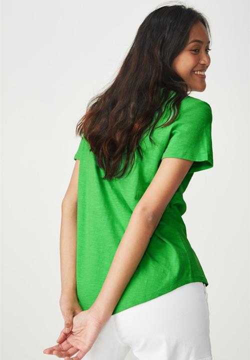 Cotton On - The deep v top -  green