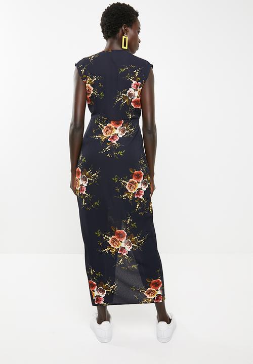 Revenge - Sleeveless floral dress - navy