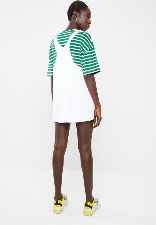 Superbalist - Denim dungaree dress - white
