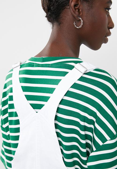 Superbalist - Denim dungaree dress - white