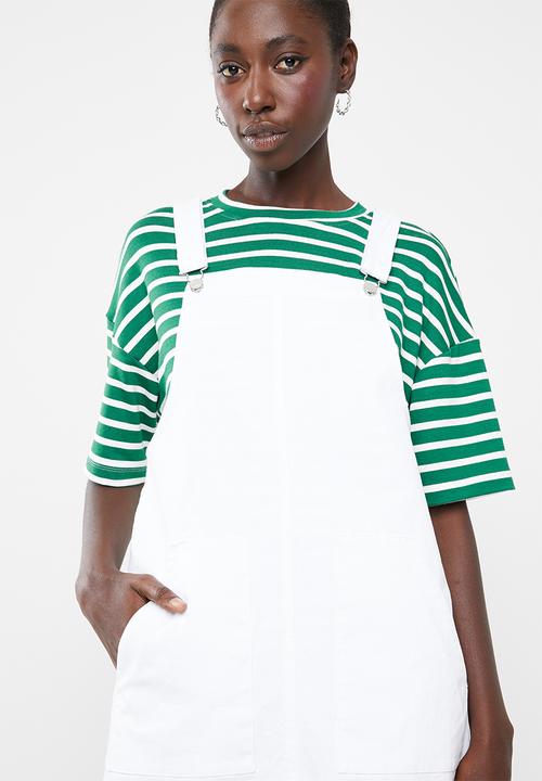 Superbalist - Denim dungaree dress - white