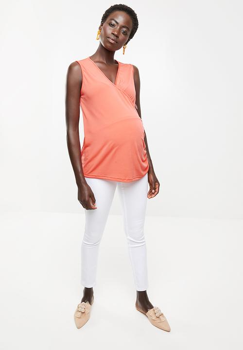 edit Maternity - Wrap tank top - orange