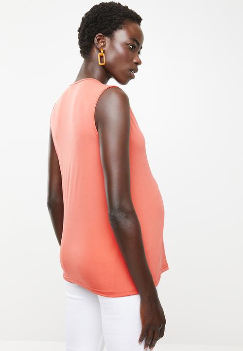 edit Maternity - Wrap tank top - orange