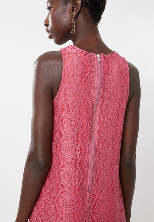 Superbalist - High neck lace dress - pink 
