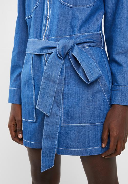 Superbalist - Denim zip thru jumpsuit - blue 
