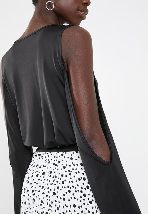 Superbalist - Cold shoulder twofer bodysuit - black
