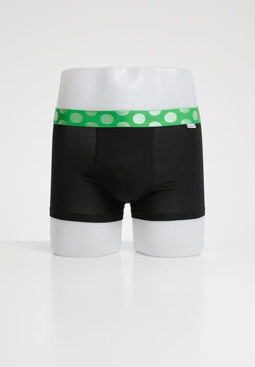 Happy Socks - Contrast trunk 3 pack - black
