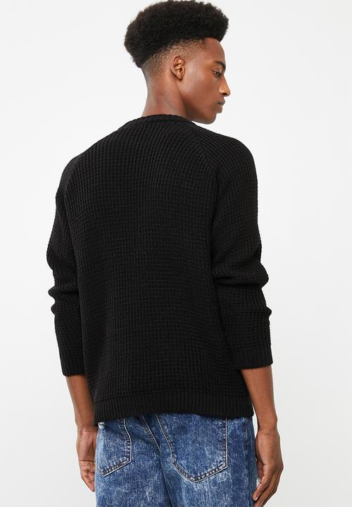 Superbalist - Raglan textured knit - black