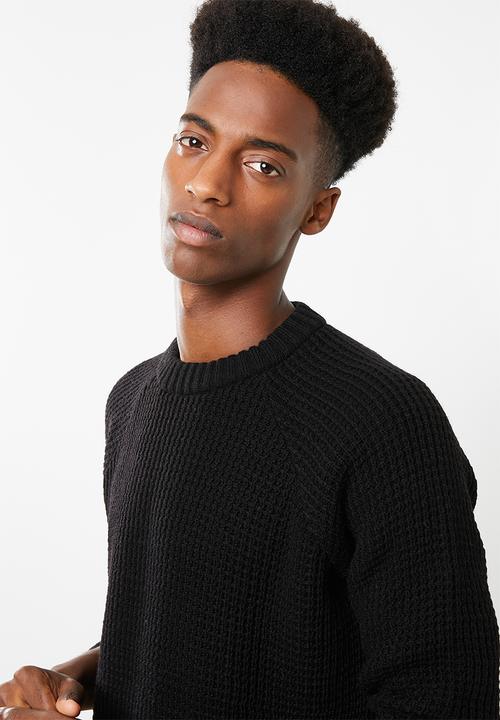 Superbalist - Raglan textured knit - black