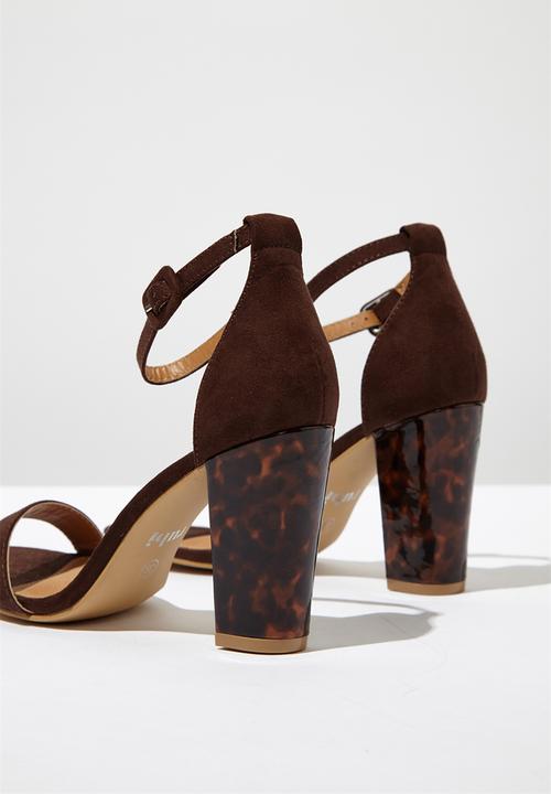 Cotton On - San serena square toe heel - brown 