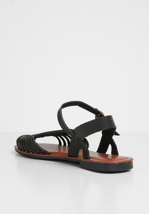 Jada - Faux leather sandals - black