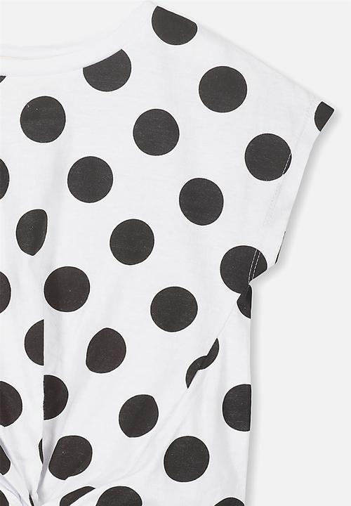 Cotton On - Tabitha twist top - white  & black 