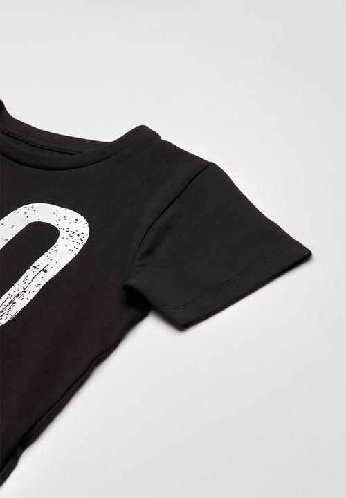 Name It - Boy print short sleeve top - black