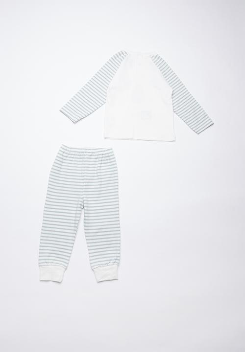 Baby Corner - Bear printed pyjama set - green & white 