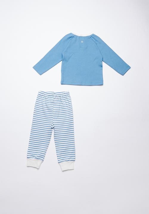 Baby Corner - Fly printed pyjama set - blue & white 