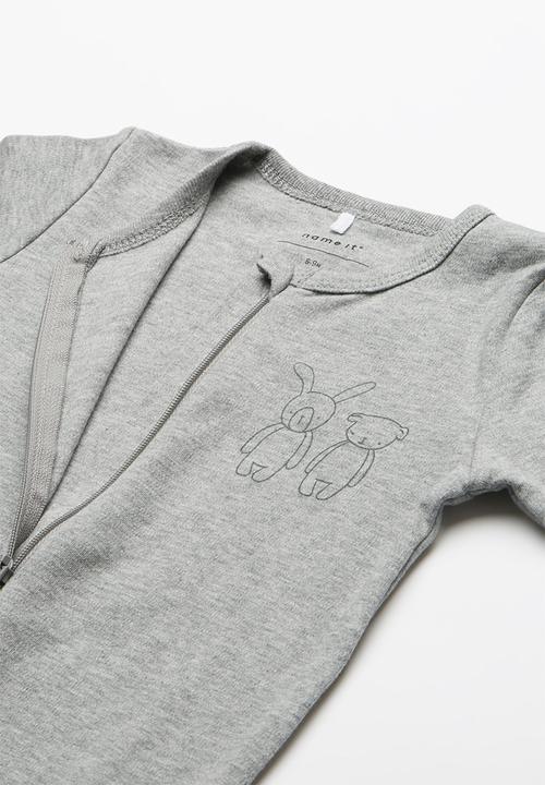 Name It - Night sleepsuit 2pack - grey melange