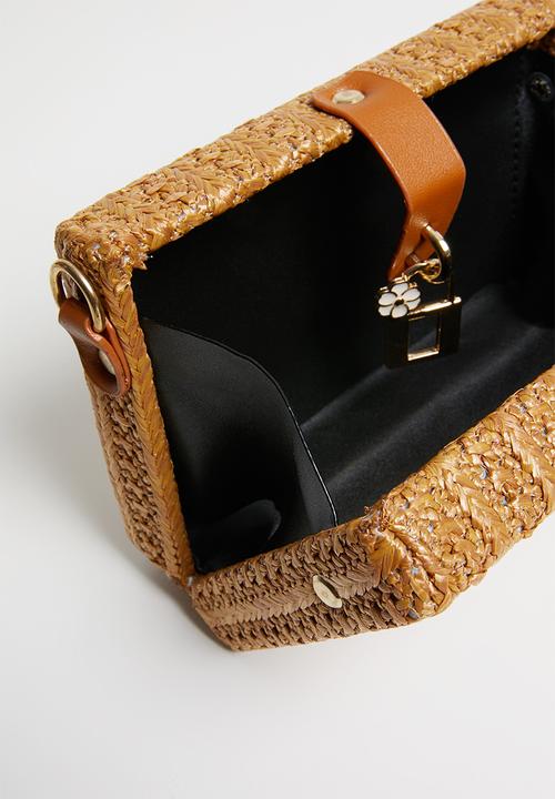 Superbalist - Straw square clutch bag - brown