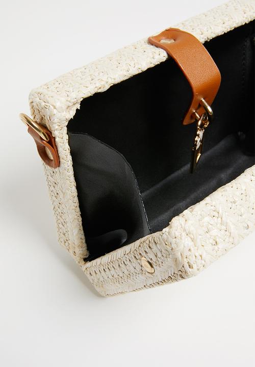 Superbalist - Straw square clutch bag - cream