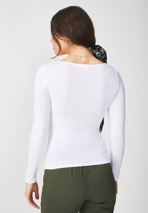 Supré  - Long sleeve round neck top - white