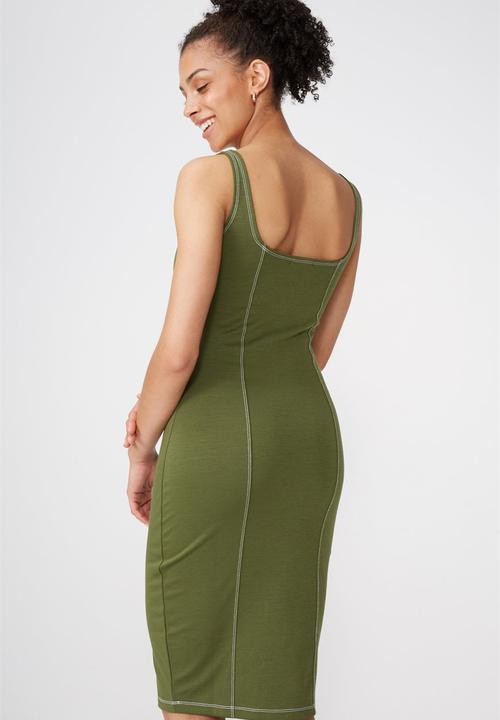 Cotton On - Kimi scooped bodycon midi dress - green