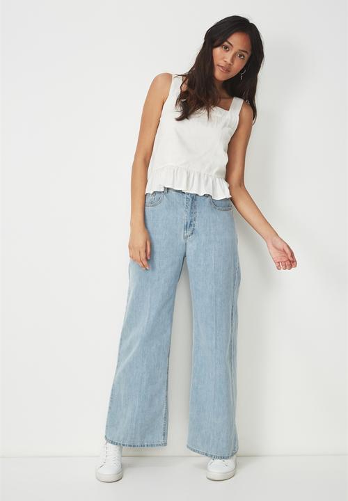 Cotton On - Sally peplum top - white 
