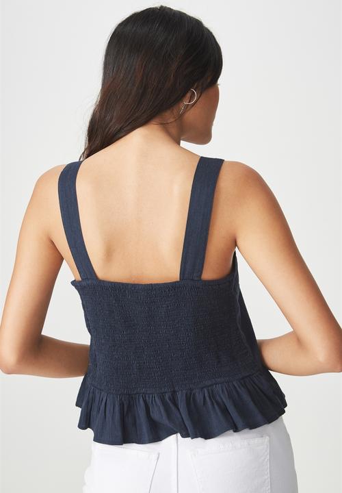 Cotton On - Sally peplum top - navy
