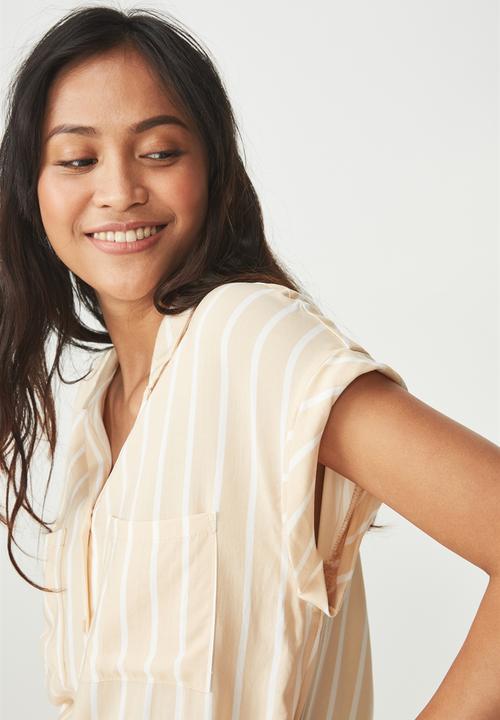 Cotton On - Emily short sleeve shirt - beige