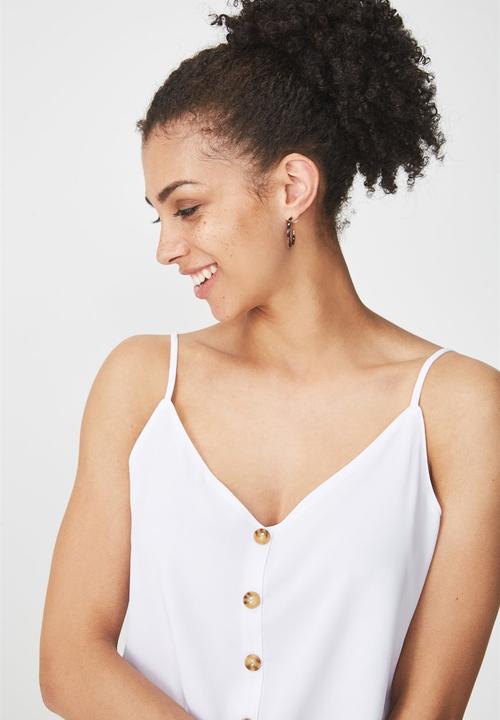 Cotton On - Grace button cami - white