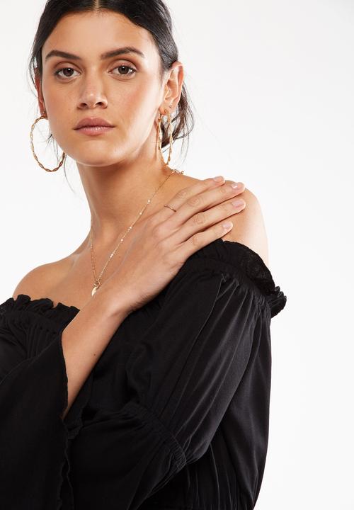 Cotton On - Sofia off the shoulder top - black