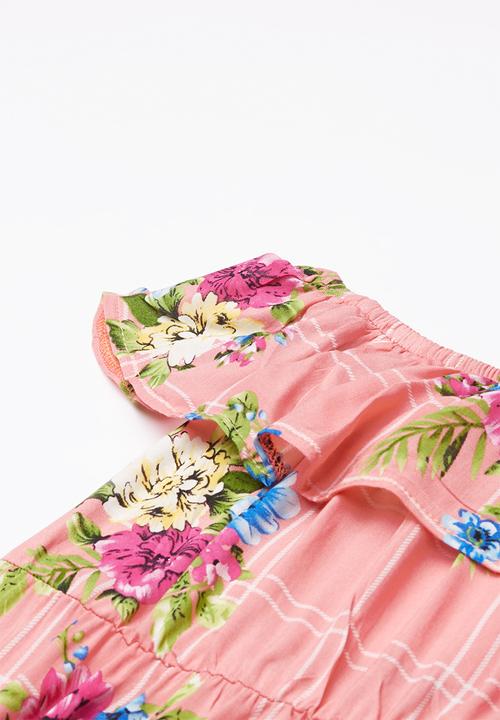 Superbalist - Blocked tiered summer dress - pink 