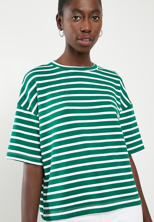 Superbalist - Boxy tee - green & white