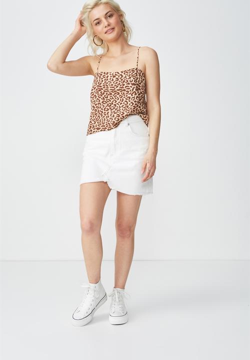 Cotton On - Pippa chooped cami - leopard tan