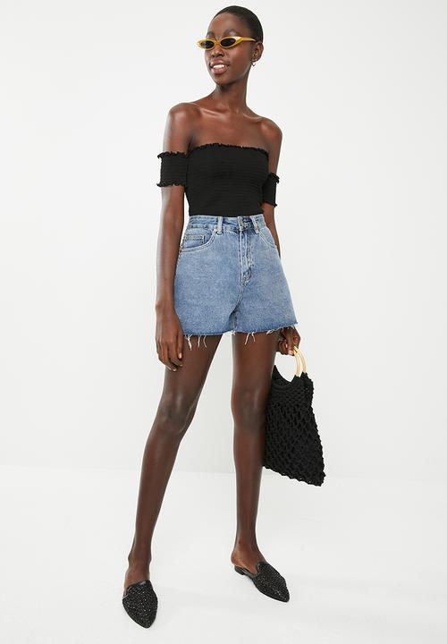 Superbalist - Smocked off the shoulder top - black 