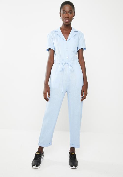 Superbalist - Linen blend jumpsuit - blue 