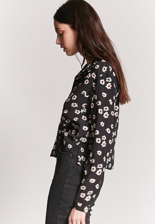 Forever21 - Floral shirt - black