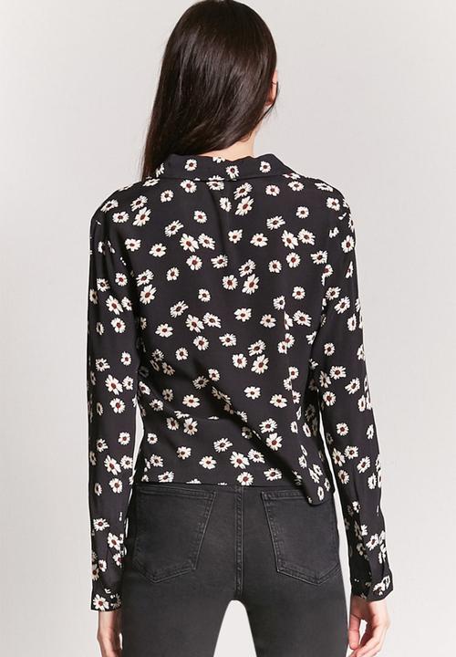 Forever21 - Floral shirt - black