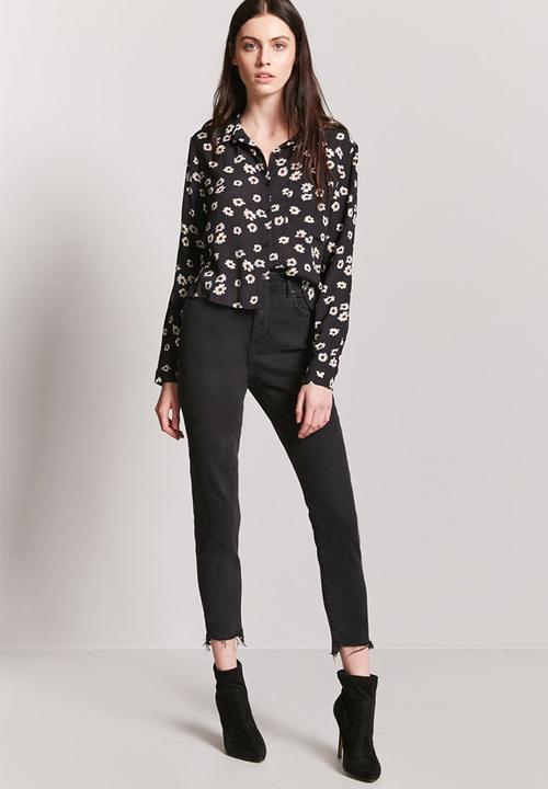 Forever21 - Floral shirt - black